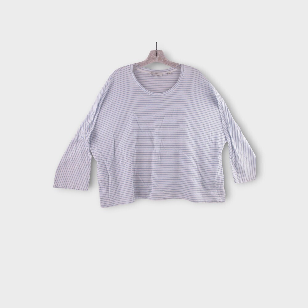 Vince Dolman Sleeve Pencil Stripe Top Size XL cotton relaxed weekend
